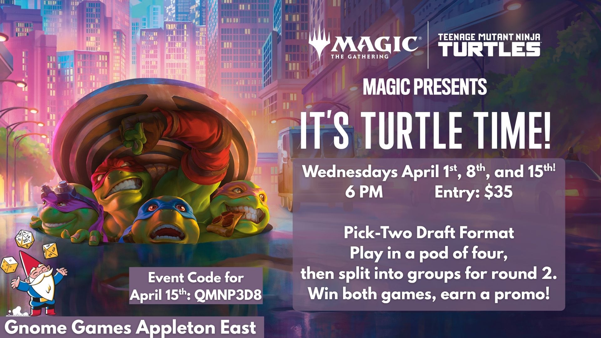 Magic Presents: It’s Turtle Time! at Gnome Games Appleton East – $35